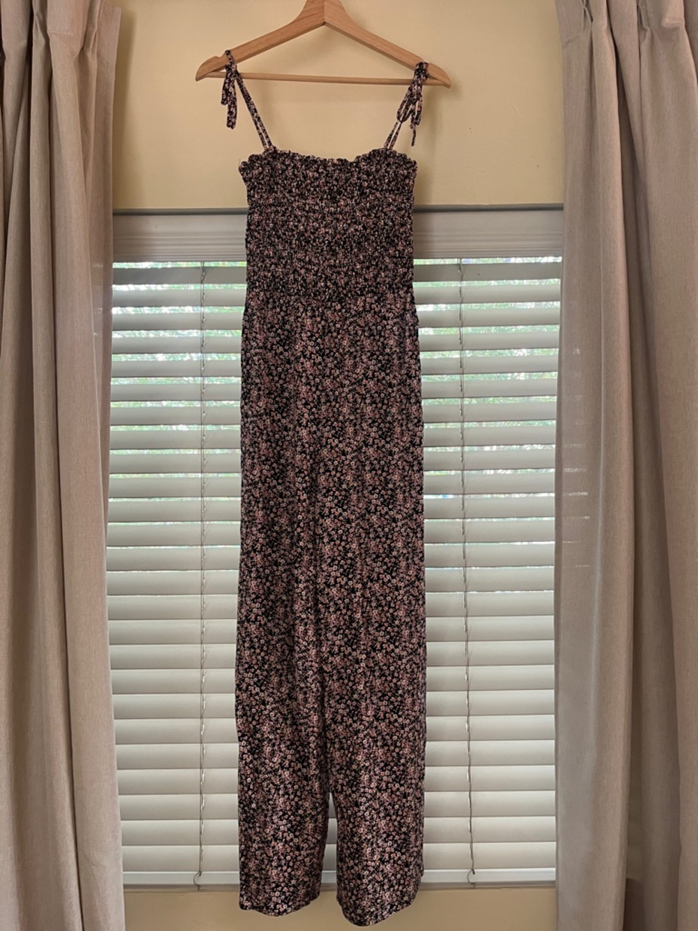 1. State Black Romper with Pink Floral Print